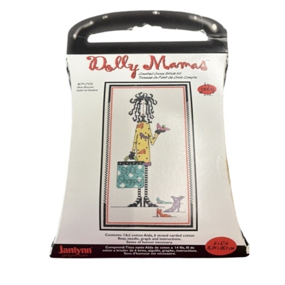Janlynn Dolly Mamas Shoe Shopper Counted Cross Stitch Kit Joey Inc 019-0406 NEW